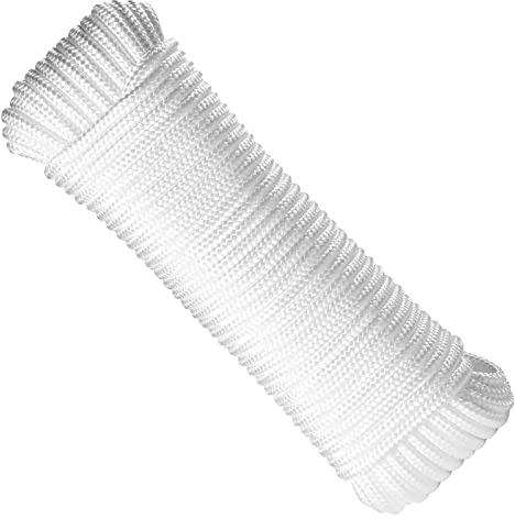 KuTi Kai 20M(64FT) Nylon Rope,Powerful Rope,Solid Nylon Line,Thick Multipurpose Durable Long Rope for Wedding,Fishing and DIY etc (12mm, White)