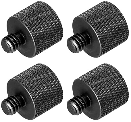 PATIKIL 4Pack Mikrofonstativ Adapter 1/4 Stecker an 3/8 Buchse Kamera Schraube Gewinde Adapter für Mikrofon Stativständer Schwarz