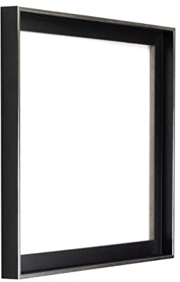 myposterframe Schattenfuge 100 x 140 cm Daphne – zweifarbiger Rahmen für Leinwände und Gemälde – Silberne Zierkante – Echtholz – Hoch- & Querformat möglich – Schwarz-Silber