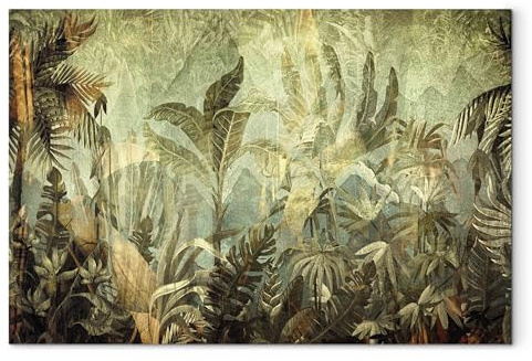 murando - Fototapete Premium-Vlies tropische Blätter, 500x350 cm, 3D-Effekt | Premium-Vliesstoff, Full HD Druck, hochwertige Verarbeitung fürs Wohnzimmer, schnelle Montage, lichtbeständig, geruchsfrei