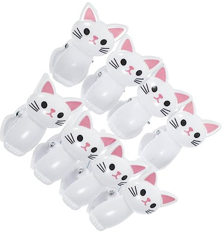 BESTonZON 8pcs Cute Cat Style Clips Food Sealing Clip for Chip Bags Reusable Snack Bag Sealing Clamps for Food Storage