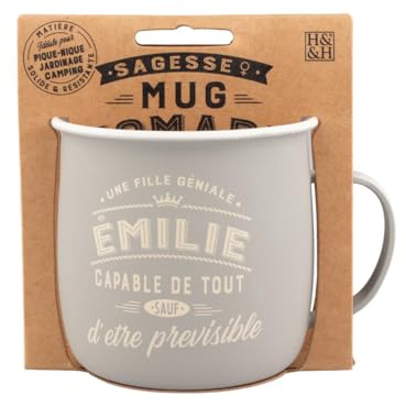 Mug Nomade - Mug à thé et café personnalisé Emilie - Cadeau pour Femme, Couleurs Pastel.