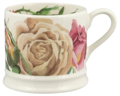 Emma Bridgewater Kleine Tasse 175ml, Keramik Kaffeetasse groß - Steingut Tasse, Cappuccino, Latte, Kaffee, Teetasse - Schöne Tassen, Geburtstagsgeschenk - Kaffeebecher Rosen
