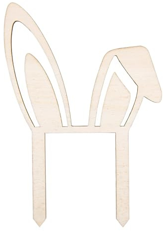 Logbuch-Verlag Ostern Torte Deko Hasenohren Cake Topper für Ostergebäck Ostertorte Kuchen Osterhase Holzstecker natur 18 cm
