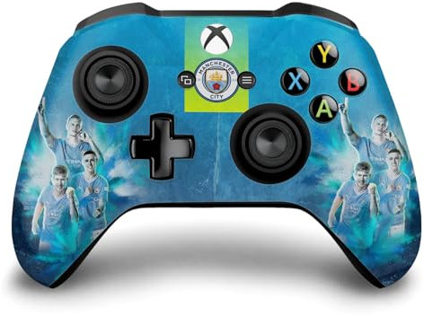Head Case Designs Offizielle Manchester City Man City FC Erling Haaland 2023/24 Bausatz Vinyl Haut Gaming Aufkleber Abziehbild Abdeckung kompatibel mit Xbox One S/X Controller