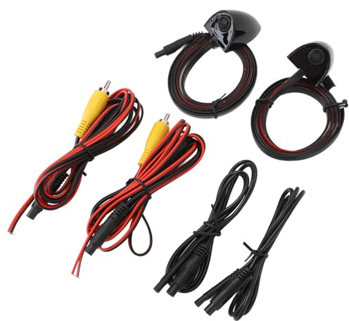 Auto-Seitenkamera Set,Auto-Seitenkamera mit Bandmontage, Links-/Rechts-Seitenassistent, für Auto-Überwachungssystem (Black)