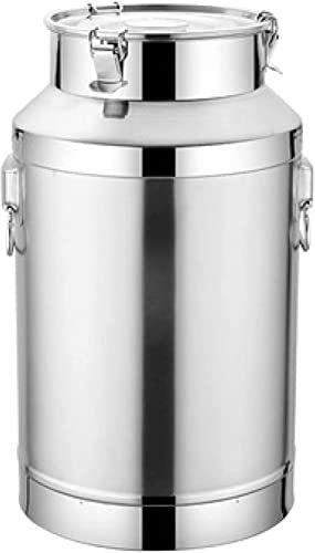 ZGYOZMNG 201 Stainless Steel Milk Can Wine Pail Bucket Tote Jug Milk Churn CanTea Canister with Sealed Lid Heavy Duty (88L) (18L)
