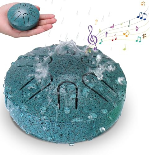 WHOOLEFUN Regentrommel für den Außenbereich, 7,6 cm, 6 Noten, Stahlzungentrommel, Regentrommel, harmonische Resonanz natürlicher Klänge, synchronisiert mit dem Rhythmus Natur, Instrument