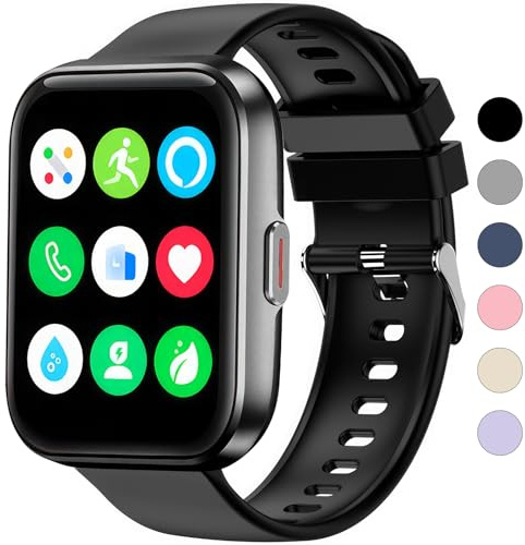 OUTPUTBT Cinturino 24mm Nero Compatibile con Garmin Samsung Amazfit RUIMEN Tensky Huawei Smartwatch Cinturini Bambini Ragazzi Uomo Donna