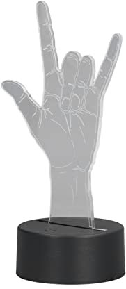 KIMISS 3D Sign Language I Love You Night Light, Touch Control Adjustable Romantic Lamp, USB or Battery Powered, for Valentine's Day and Personal Decor