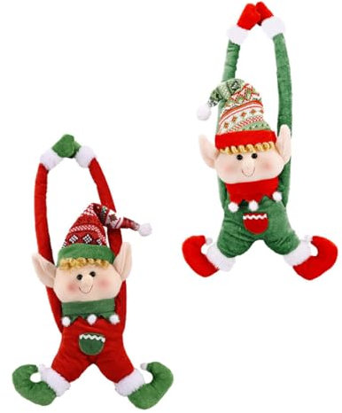 HOMOCONO Weihnachtliche Vorhangschnalle Aus Sicherem Material Rote Feen Türschnalle 2 Stück Festliche Tür Dekoration Für Weihnachtsbaum Und Eingangsbereich