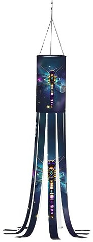 SABFWF Windsack mit Galaxie-Tier-Motiv, saisonaler Windsack, für Herbst und Winter, Thanksgiving, Outdoor und Geister-Thema, Windsack mit Stange