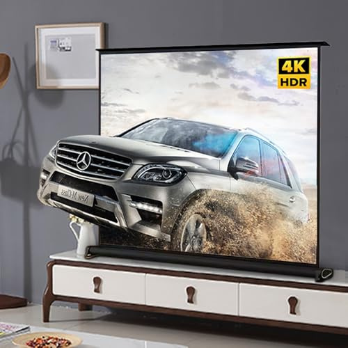YHDMDQ Table Top Projector Screen 20 30 40 50 Portable Floor Standing Projection Screen 4:3/16:9 Pull Up Retractable Movie Screen, Support 3D 4K Full HD(30 Inch(16:9))
