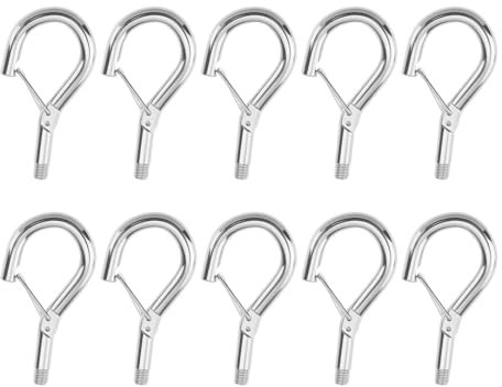 eMagTech 10 Ganchos Tornillo M6 con Hebilla de Resorte para Colgar Aptos para La Mayoría de Componentes de Acoplamiento con Roscas Internas Métricas.