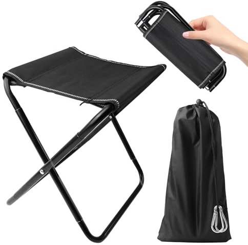Fourindo campinghocker klapphocker faltbar 28 * 24 * 31CM,mit Aufbewahrungstasche und Karabiner,für Camping Angeln Reisen Picknicks Wandern