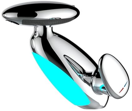 Rubinetto per lavabo a LED con doccetta Estraibile, Rubinetto a Cascata 4 in 1 Moderno per Bagno, Rubinetto monoforo per Bagno con Luce a LED, Rubinetto a Fontana, Cromato