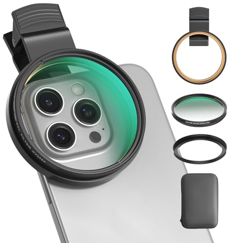 67mm CPL Filter for Phone/DSLR, HD Circular Polarizer Polarizing Filter with Universal Clip, Adapter Ring, Lens Attachment for iPhone 16 15 14 13 12 Samsung Galaxy Pixel and Other Smart Phones/Camera