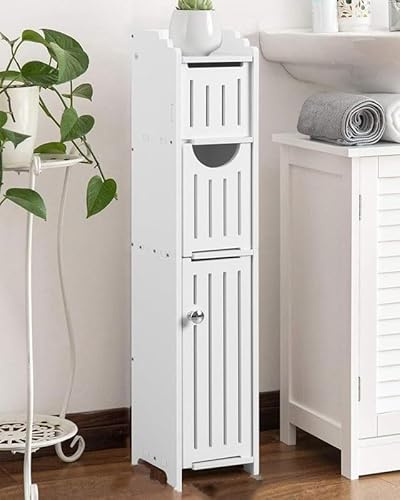 Meuble de rangement autoportant pour salle de bain avec étagères réglables, nizer compact sous évier pour petits espaces, 80 cm de haut