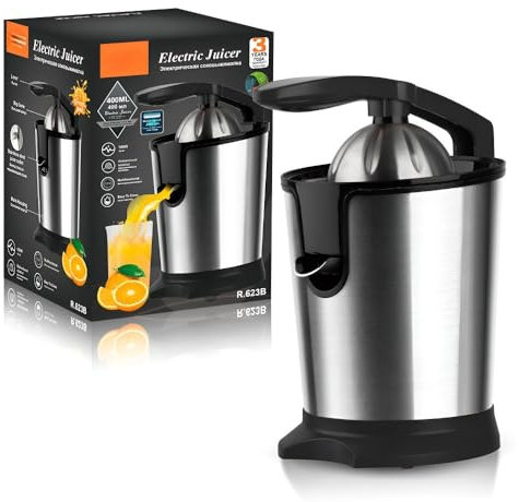 Exprimidor De Naranjas Eléctrico, Extractor Automático De Zumo De Naranja Fresco Con Separación De Pulpa, Uso Doméstico(Black)