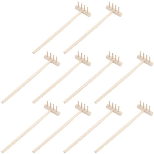 HiyyFloy 10 Mini Rastrillos De Zen De Bambú, Herramientas De Meditación para Jardín Zen, Kits De Caja De para Jardín De Rocas De Mesa Feng Shui, Accesorios Japoneses para Caja De De
