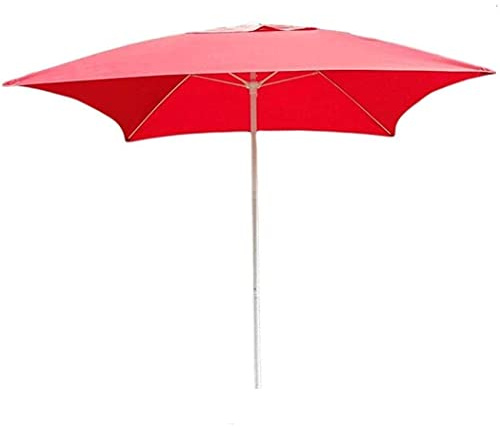 Sun Parasol Umbrella Garden Parasols 6.6Ft/2m Square Patio Garden Table Umbrella, Perfect for Outdoor Yard, Beach Commercial Event Market, Swimming Pool, Red