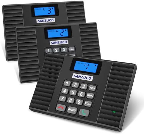 SANZUCO Citofoni 60D wireless per casa, sistema di citofono domestico a 18 canali, supporta conversazioni bidirezionali, sistema intercom full duplex da 426,7 m per casa/ufficio vivavoce, chiamata di