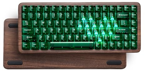 LQXQ WD75 V2 Teclado Inalámbrico 75% con Via, Tri-Modo, RGB | Teclado Mecánico de 8000 mAh Batería Intercambio en Caliente, Interruptor Lineal Pom (Verde)