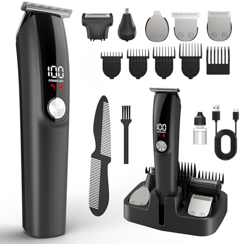 Beard Trimmer for Men Hair Clippers,Ynasen 6 in 1 Professional Beard Trimmer Cordless Hair Clippers and Trimmers Set Waterproof,Electric Shaver Razor Grooming Kit for Nose Body Face Mustache