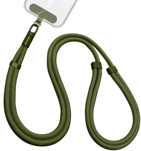 Universell Mobilkedja, Justerbart Band för Upphängning, Mobilväska med Lanyard (Armégrön)