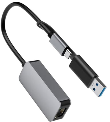 Geavonyg Scheda Rete USB da 2500 M con Luce LED Sistemi Multipli Compatibili per Dispositivi Portatili Notebook Adattatore Rete velocità per Laptop