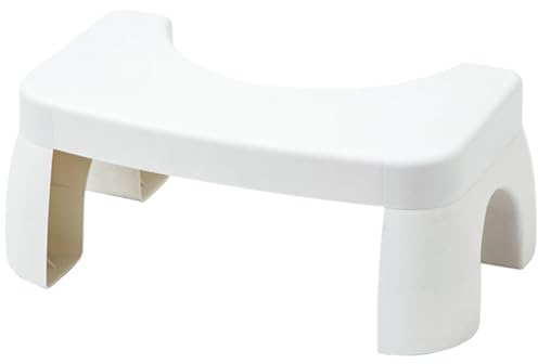 HEALEEP Taburete de Inodoro Antideslizante de Plástico de Color Claro, Reposapiés para Baño, Taburete Grueso y Resistente para Adultos, Adecuado para Mejorar la Postura y Facilitar el Uso