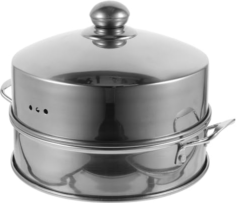 HAKIDZEL Vaporera de Aleación de Aluminio para Cocinar al Vapor, Resistente al Calor, Tapa Metálica, Adecuado para Carne y Huevos en Cocina Segura y Multifuncional