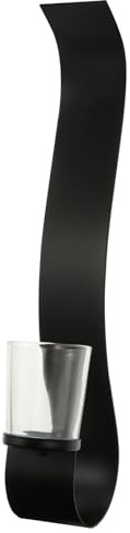 SEWACC Candelabro de Pared Negro de Hierro y Vidrio Diseño Vintage para Decoración de Interiores y Apliques de Vela de Té Elegantes