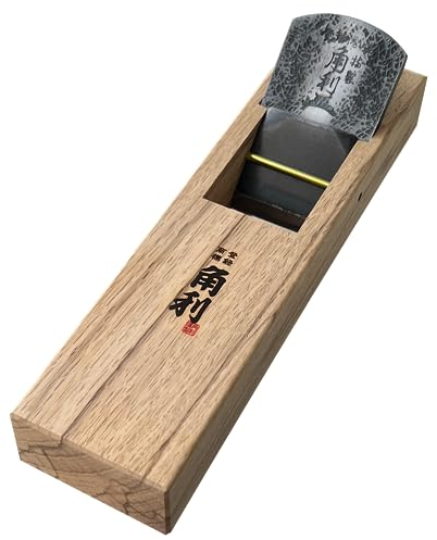 KAKURI Japanischer Blockhobel 50 mm für Holzbearbeitung, japanischer Glättungshebel, manueller Handhobel zum Veredeln von Holz, 24,1 x 6,3 x 5,8 cm, Korpus aus ECO-Eiche, hergestellt in Japan