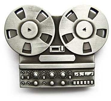 eeddoo® Gürtelschnalle - Tonband (Buckle für Wechselgürtel für Damen und Herren | Belt Frauen Männer Oldschool Rockabilly Metall Gothic Wave Rock Biker Western Trucker Casino Skull)