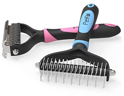 PetPäl Hunde & Katzen Unterwollbürste – Premium Bürste zur Fellpflege - Erleichtert den Fellwechsel – Massagebürste - Entfernt Unterfell & Verfilzungen – Ideal für Haustiere und Pferde