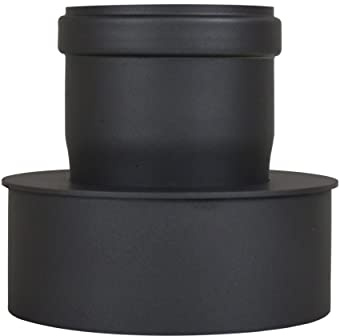 Tubo para estufa de pellets, codo para tubo de chimenea, Ampliación, diámetro 80 mm a 130 mm, de diámetro 80 mm a 150 mm, Gris, Negro