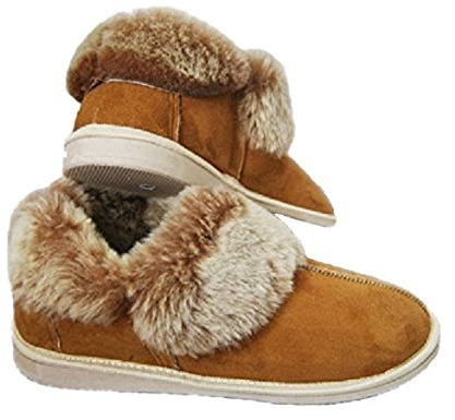 Merino Wool , Chaussons pour femme Marron Châtaigne Pantoufles en Peau de Mouton Pantoufles en Laine de châtaignier. Véritables Pantoufles Parfait pour Le Cadeau EUR 38