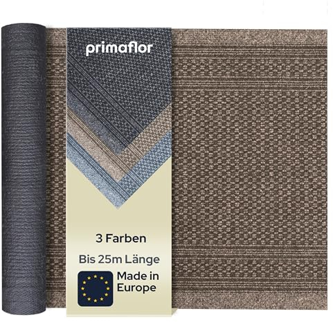 Primaflor Sauberlauf nach Maß - Aztec, Braun 66 x 650 cm Rutschfester Schmutzfangläufer Meterware, Robuster Küchenläufer, Zuschneidbarer Teppichläufer, Eingangsmatte für Flur und Windfang