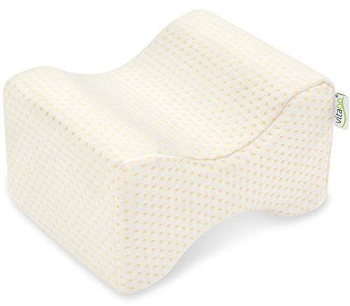 Vitabo ergonomisches Kniekissen, Beinkissen für Bequeme Lage, Kniekissen für Seitenschläfer, Lagerungskissen mit Memory-Schaum, 24,5 x 14 x 20 cm