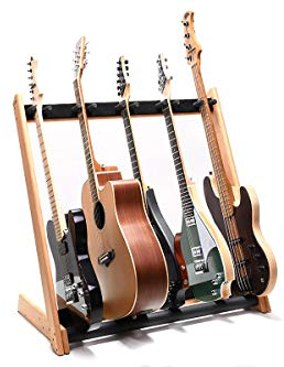 Ruach GR-2 Gitarrenständer für Gitarren und Koffer, personalisierbar, 5 Wege, Kirsche