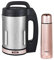 Tower T12055RG Soup & Smoothie Maker with Intelligent Control System and Stainless Steel Jug and Blade, Includes 500ml Flask, 1000W, 1.6 Litre, Rose Gold