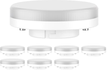 ledscom.de 8 ampoules LED GX53, blanc chaud (2700 K), 6,3 W, 541lm, variateur à 3 niveaux, mates