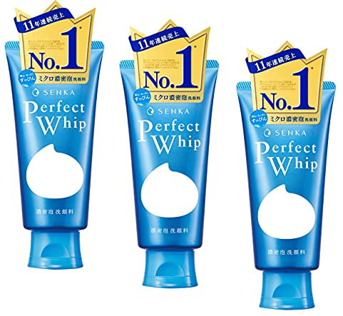 Specialized course Senka Perfect Whip 120g, Hydrating Facial Cleansing Foam, Enriched with Silk and Hyaluronic Acid, Made in Japan, Set of 3