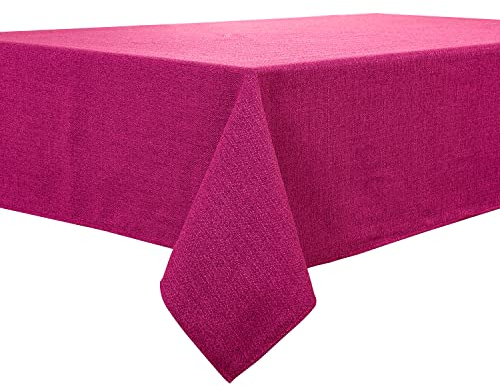 BALCONY & FALCON Eckig Wasserdicht Tischdecke Leinenoptik abwaschbar Tischtuch Leinen Tischläufer Tischwäsche Eckig, 120 × 120 cm, Lila