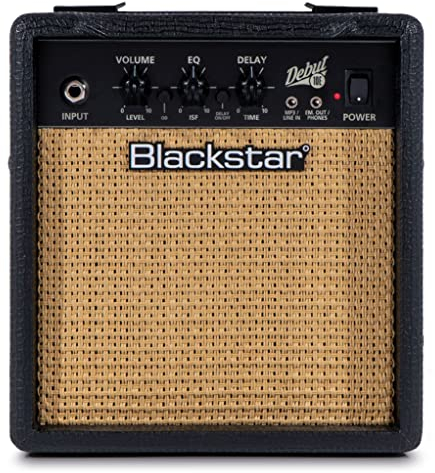 Blackstar Debut 10E E-Gitarrenverstärker für Anfänger, mit Verzögerungseffekt, 10 Watt, Kopfhörereingang/Line-In-MP3-Wiedergabe (schwarz)