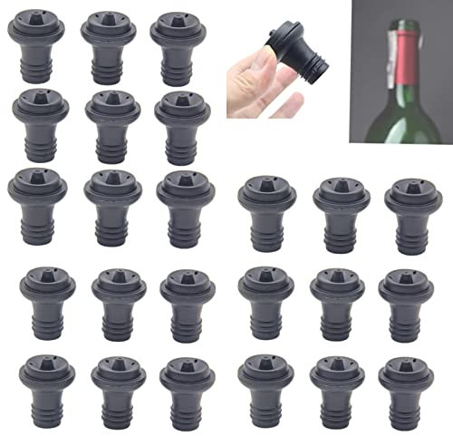 Weinschutz-Stopfen aus Gummi, 24 Stück, für Weinsparer, Vakuumpumpe, Konservierer, Flaschen-Gummikorken zur Erhaltung des Weingeschmacks, beste Weinluft-Vakuum-Stopper, um Wein frisch zu halten