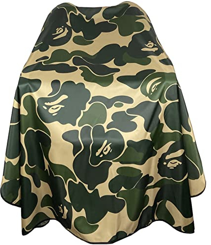 Barbohoo Barber Cape for Men Professional Hair Cutting Salon Cape with Snap Closures Waterproof Large Hairdressing Styling Cape Gown for Barber- 63”× 56” (New Camouflage A)