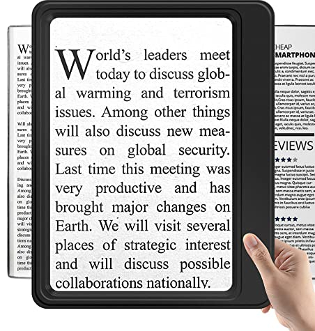 NZQXJXZ Full-Page Magnifying Glass for Reading, 5X Large Magnifier Provide Viewing Area Evenly Lit Magnifying Glasses for Hobbies Perfect for Low Vision Person and Seniors, 15, (FXWD-B)