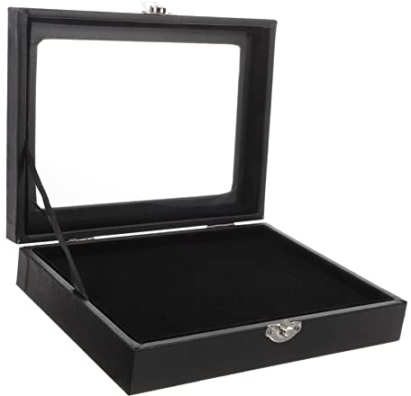Cabilock Schmuckkästchen Mit Glasdeckel 7.9X5.9X2 Zoll Abzeichen Aufbewahrungsbox Staubdichte Vitrine Für Pin Sammlung Und Broschen Organizer